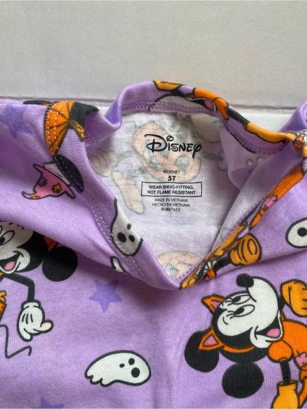 Disney Lavender Halloween Mickey & Pumpkin Pajama Set Sz 5T